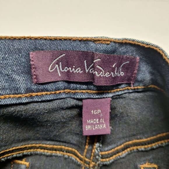 Gloria Vanderbilt Amanda Jeans Petite Dark Wash Womens 16P Denim - Picture 5 of 7